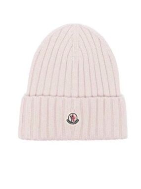 NWT Moncler Blush Wool Beanie Hat - retails for $340 - unopened